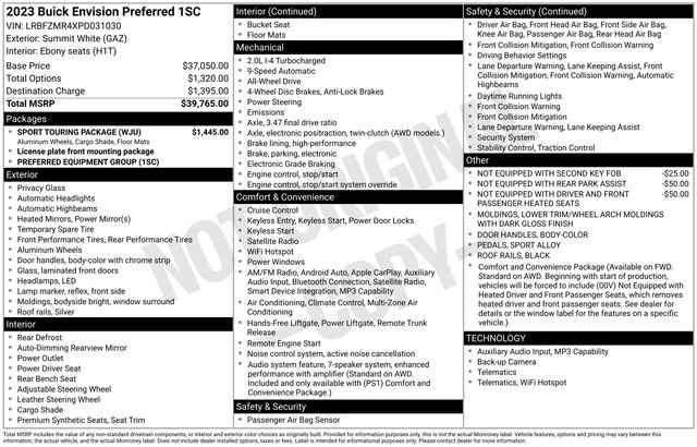 Certified 2023 Buick Envision Preferred w/ Sport Touring Package image 40