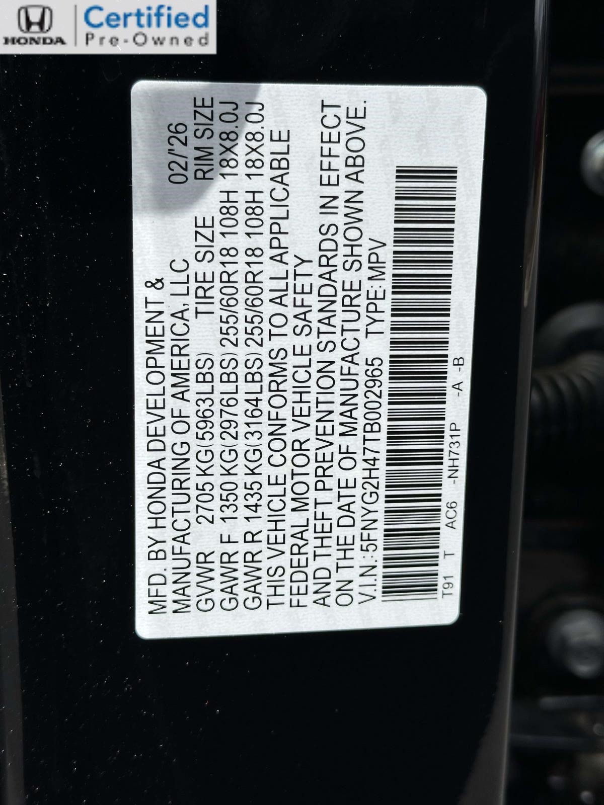 Certified 2026 Honda Pilot EX-L image 29