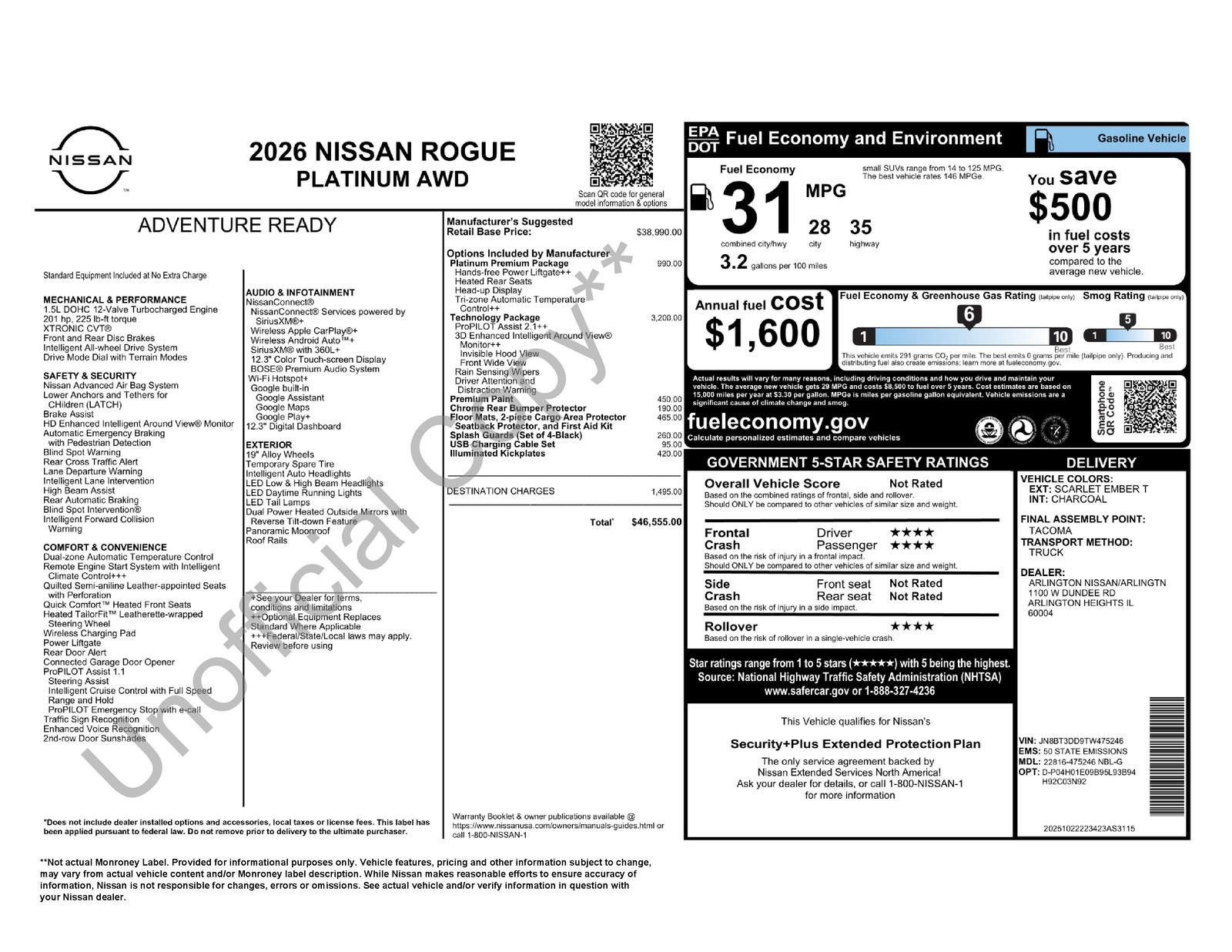 New 2026 Nissan Rogue Platinum w/ Tech Package AWD/4WD image 44