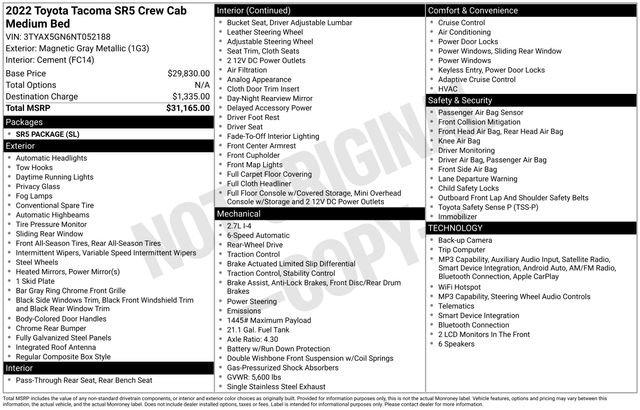 Used 2022 Toyota Tacoma SR5 image 3
