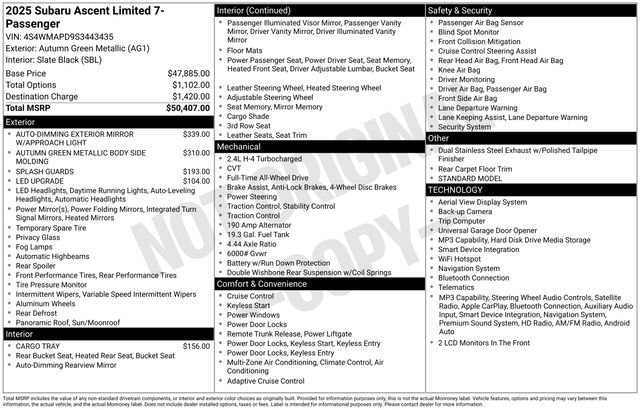 Certified 2025 Subaru Ascent Limited AWD/4WD image 20