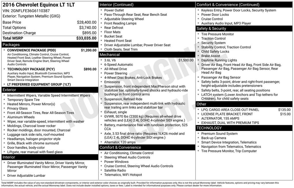 Used 2016 Chevrolet Equinox LT w/ Convenience Package image 8