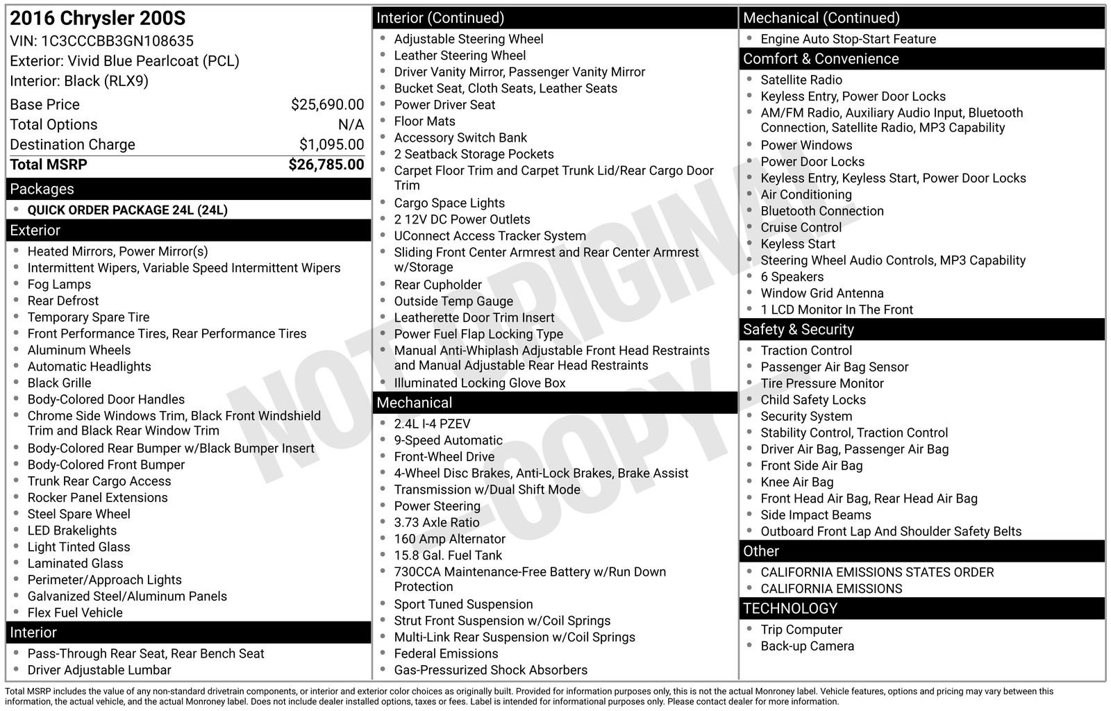 Used 2016 Chrysler 200 S FWD image 8