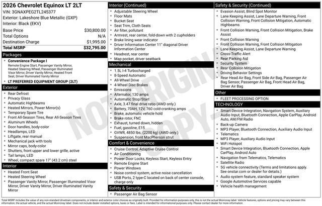 Used 2026 Chevrolet Equinox LT AWD/4WD image 63