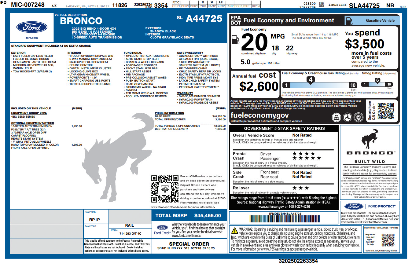 Used 2025 Ford Bronco Big Bend AWD/4WD image 32