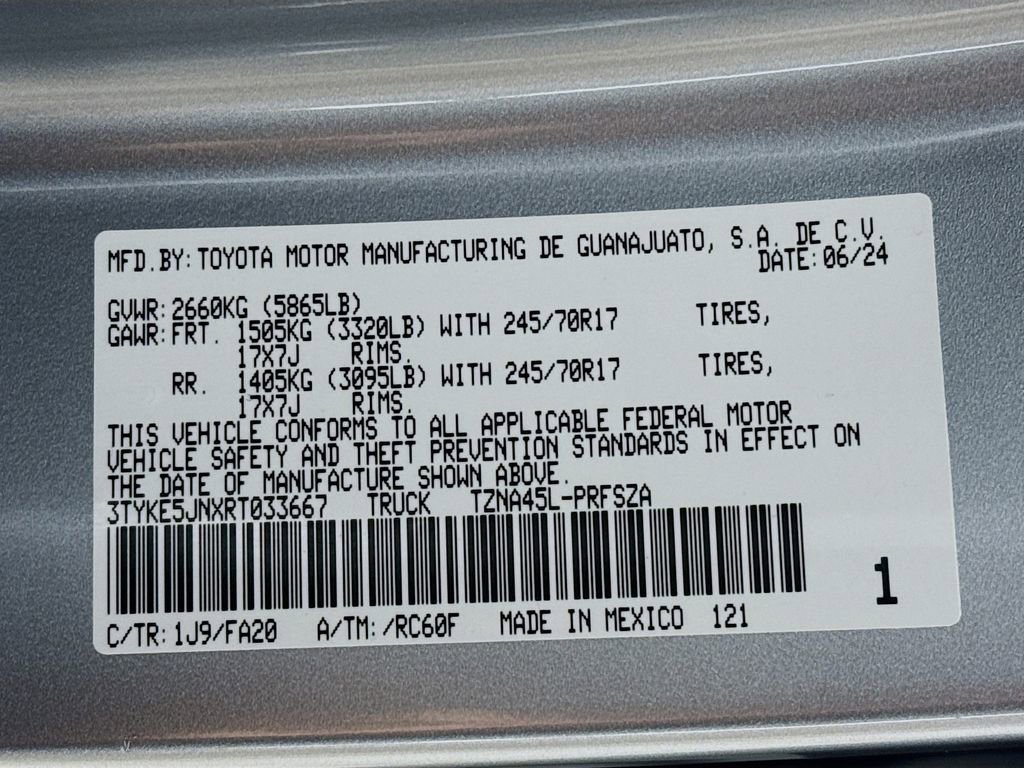 Certified 2024 Toyota Tacoma SR w/ SR Upgrade Package image 29