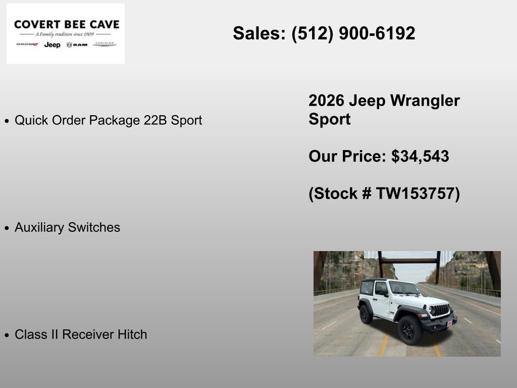 New 2026 Jeep Wrangler Sport AWD/4WD image 6