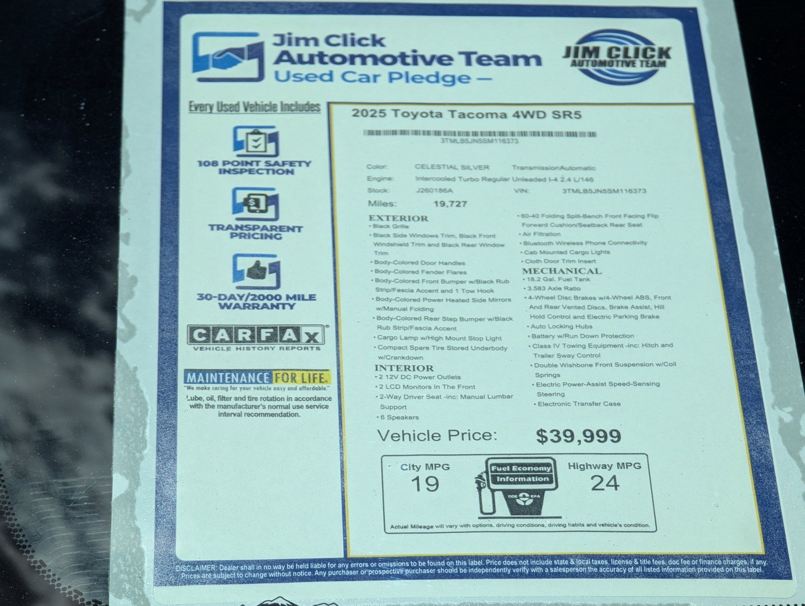 Used 2025 Toyota Tacoma SR5 AWD/4WD image 14