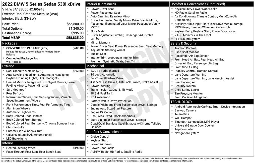 Used 2022 BMW 530i xDrive w/ Convenience Package image 5