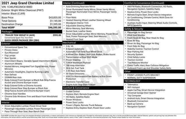 Used 2021 Jeep Grand Cherokee Limited w/ Trailer Tow Group IV image 36