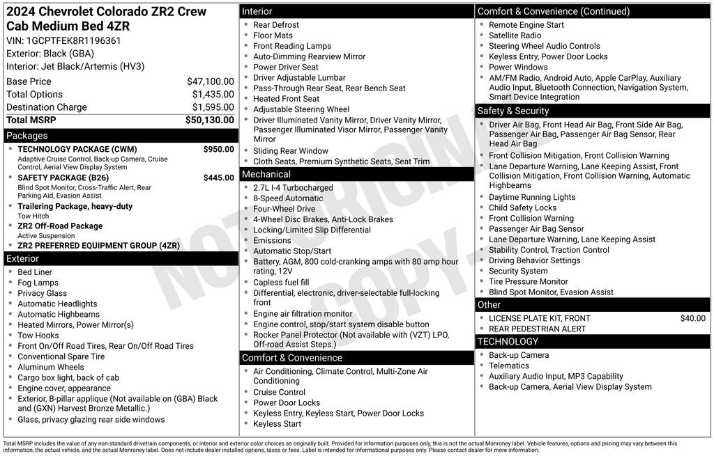 Used 2024 Chevrolet Colorado ZR2 w/ Technology Package AWD/4WD image 6