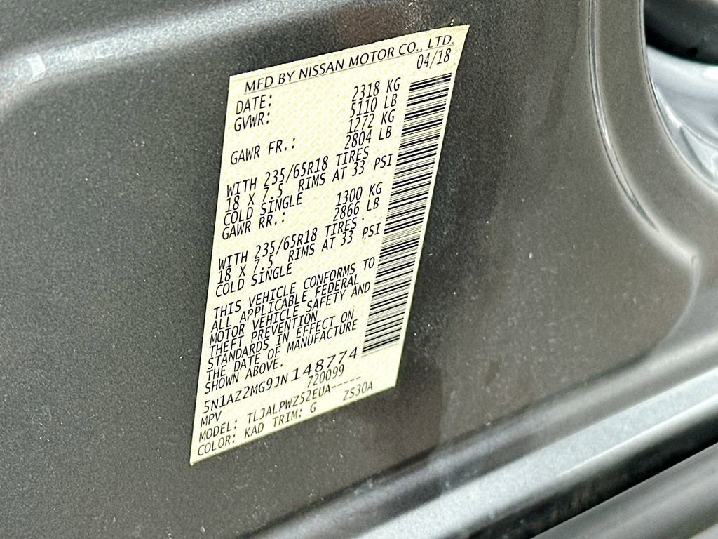 Used 2018 Nissan Murano S w/ Cargo Package FWD image 27