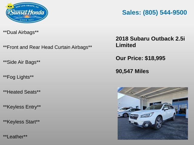 Used 2018 Subaru Outback 2.5i Limited AWD/4WD image 6