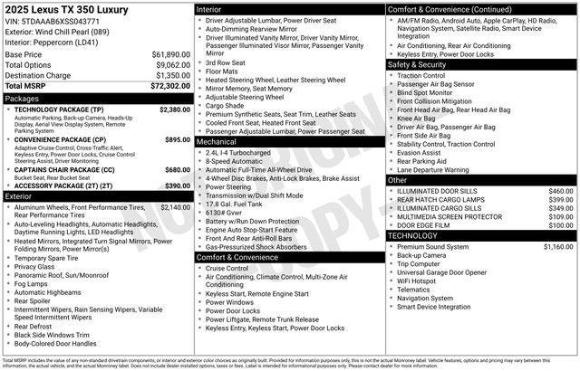 Used 2025 Lexus TX 350 AWD w/ Technology Package image 31