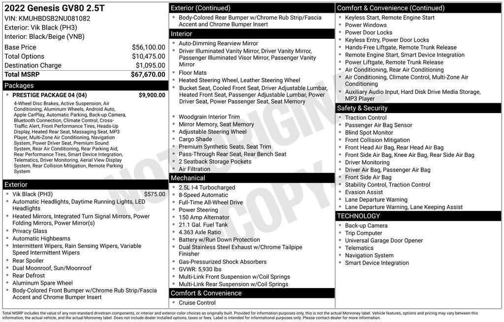 Used 2022 Genesis GV80 2.5T w/ Prestige Package 04 image 7