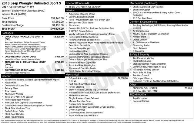 Used 2018 Jeep Wrangler Unlimited Sport S image 15