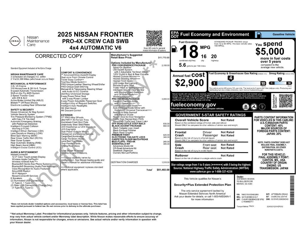 Used 2025 Nissan Frontier PRO-4X w/ Pro Premium Package AWD/4WD image 4
