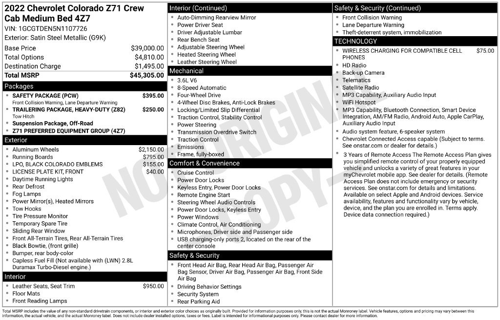 Used 2022 Chevrolet Colorado Z71 w/ Safety Package AWD/4WD image 25