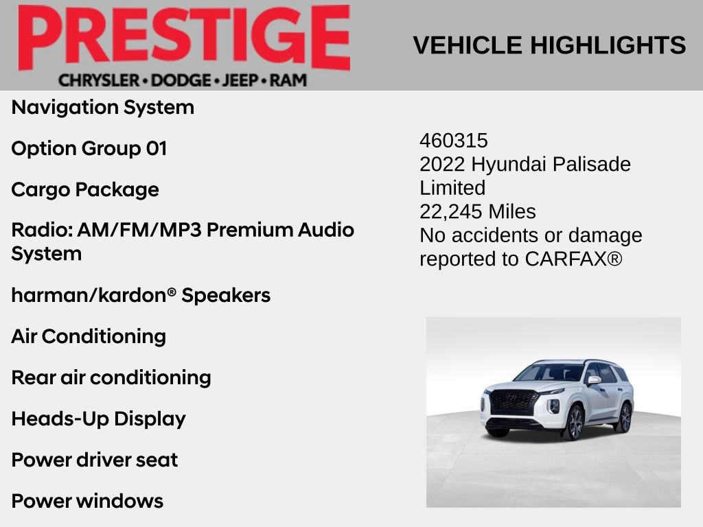 Used 2022 Hyundai Palisade Limited w/ Cargo Package FWD image 2