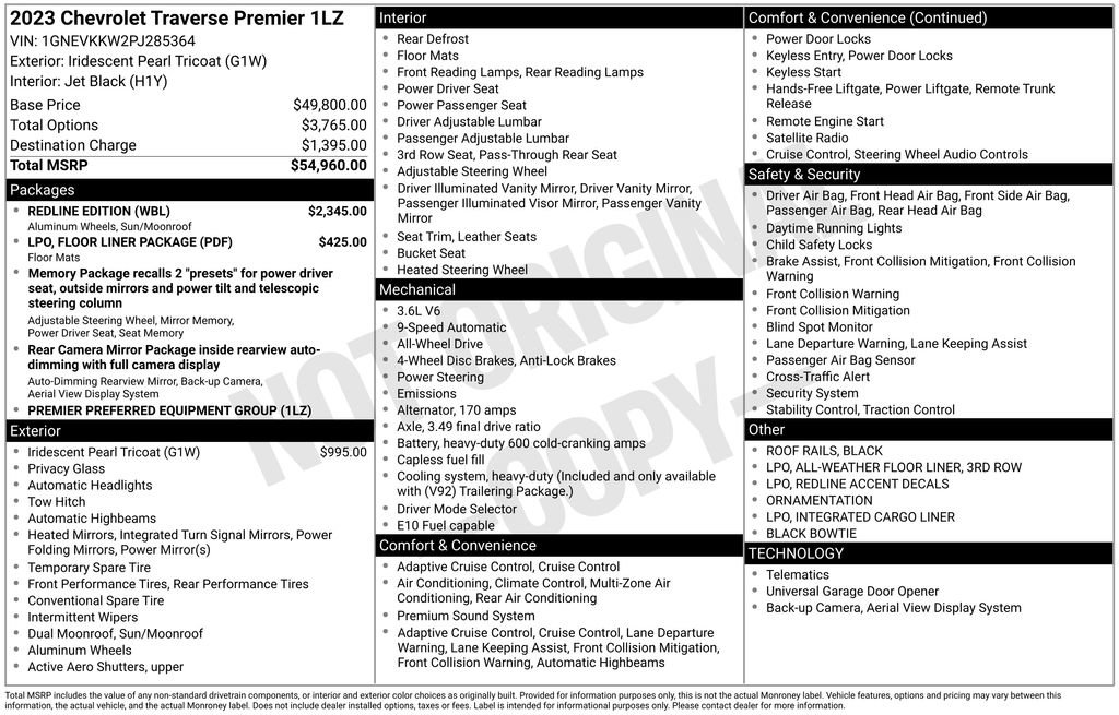 Used 2023 Chevrolet Traverse Premier w/ Redline Edition AWD/4WD image 5