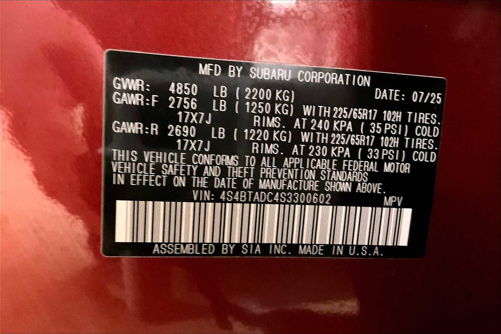 Certified 2025 Subaru Outback Premium image 33