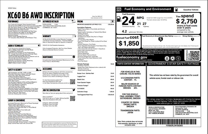 Used 2022 Volvo XC60 B6 Inscription w/ Climate Package image 3