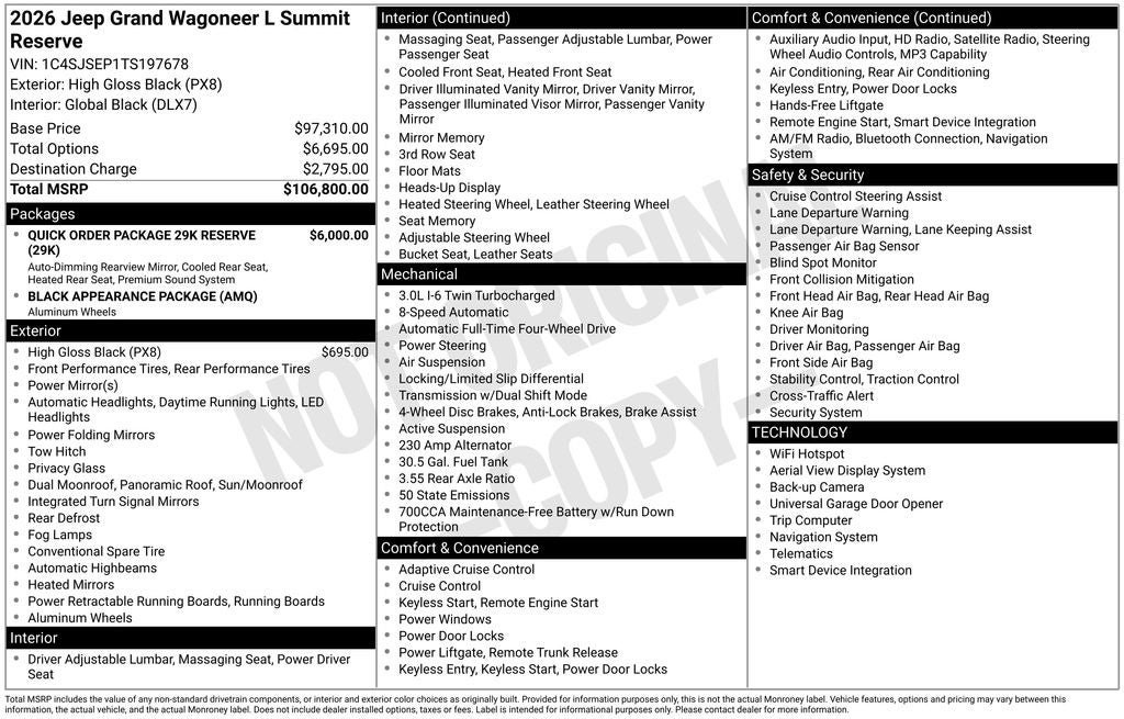 New 2026 Jeep Grand Wagoneer L Summit AWD/4WD image 29
