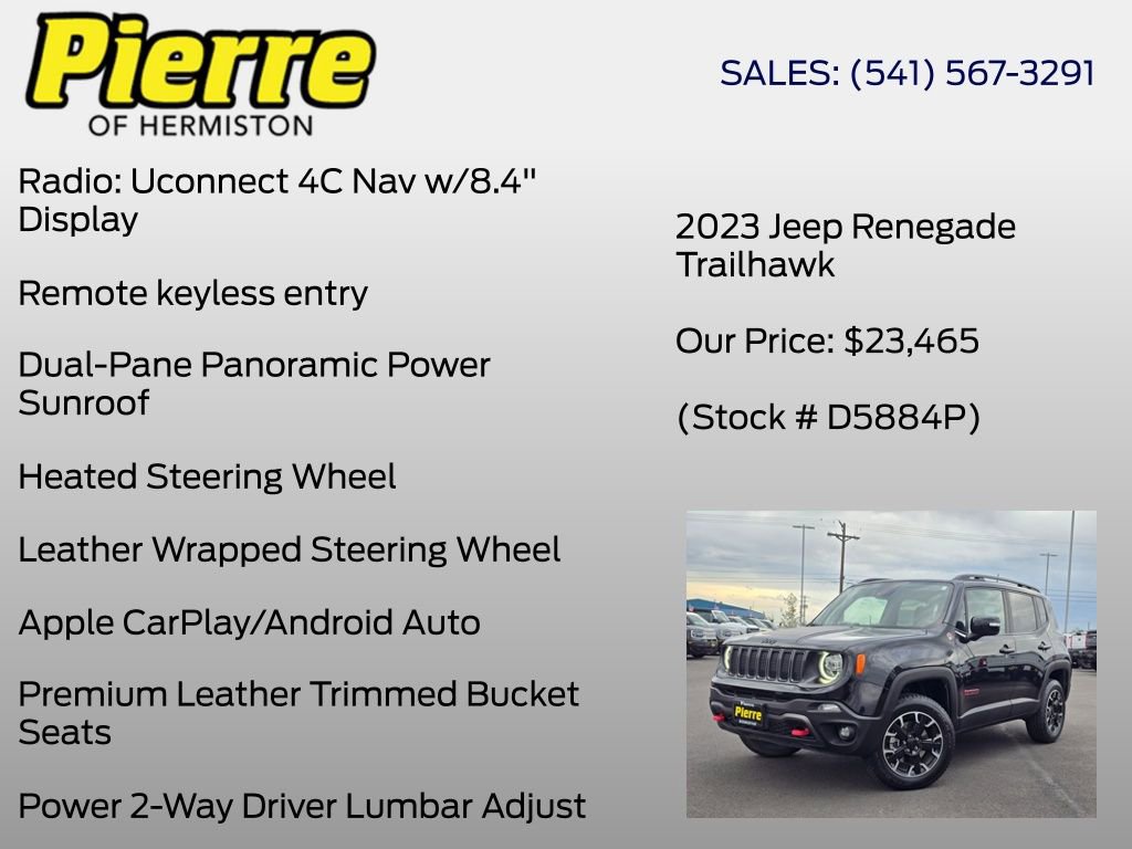Used 2023 Jeep Renegade Trailhawk w/ Sun/Sound Group AWD/4WD image 12