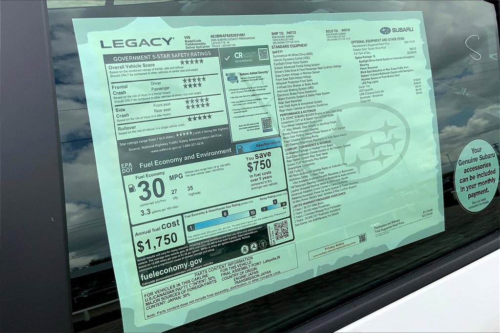 Used 2025 Subaru Legacy Premium image 14