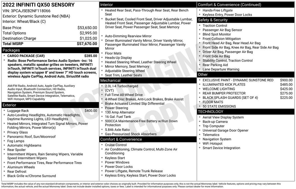 Used 2022 INFINITI QX50 Sensory w/ Cargo Package image 36