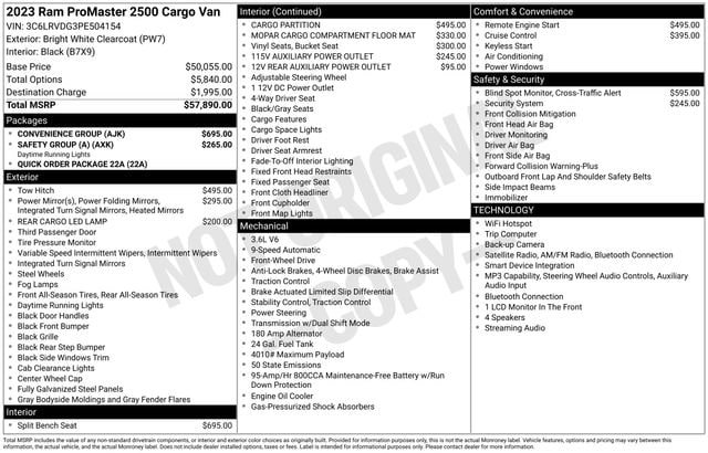 Used 2023 RAM ProMaster 2500 w/ Convenience Group FWD image 29