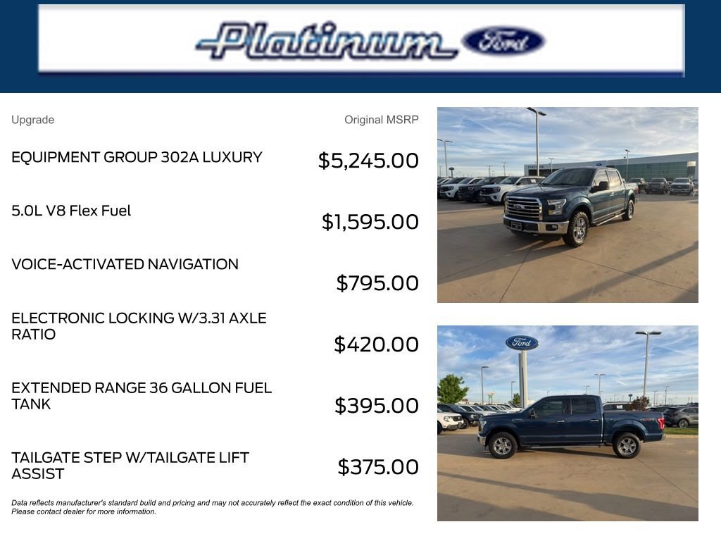 Used 2016 Ford F150 XLT w/ Equipment Group 302A Luxury image 11