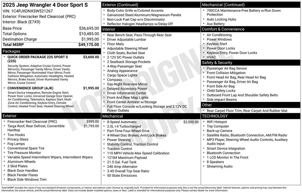Used 2025 Jeep Wrangler Unlimited Sport AWD/4WD image 35