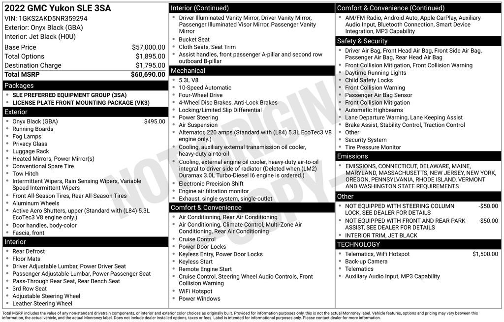 Used 2022 GMC Yukon SLE image 39