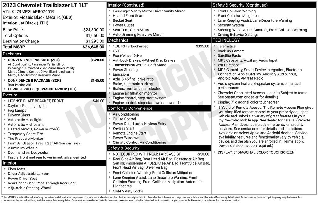 Used 2023 Chevrolet TrailBlazer LT w/ Convenience Package image 2