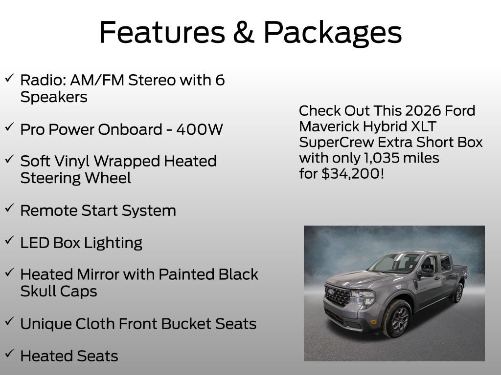 Used 2026 Ford Maverick XLT w/ Equipment Group 301A AWD/4WD image 8