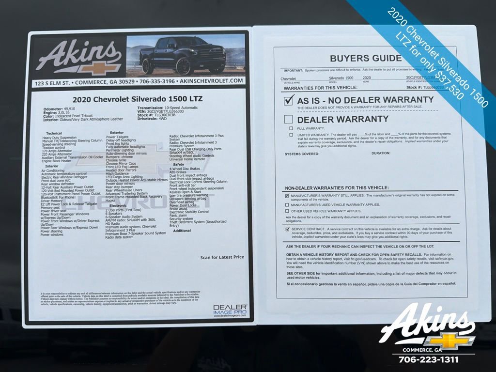 Certified 2020 Chevrolet Silverado 1500 LTZ w/ LTZ Plus Package image 11
