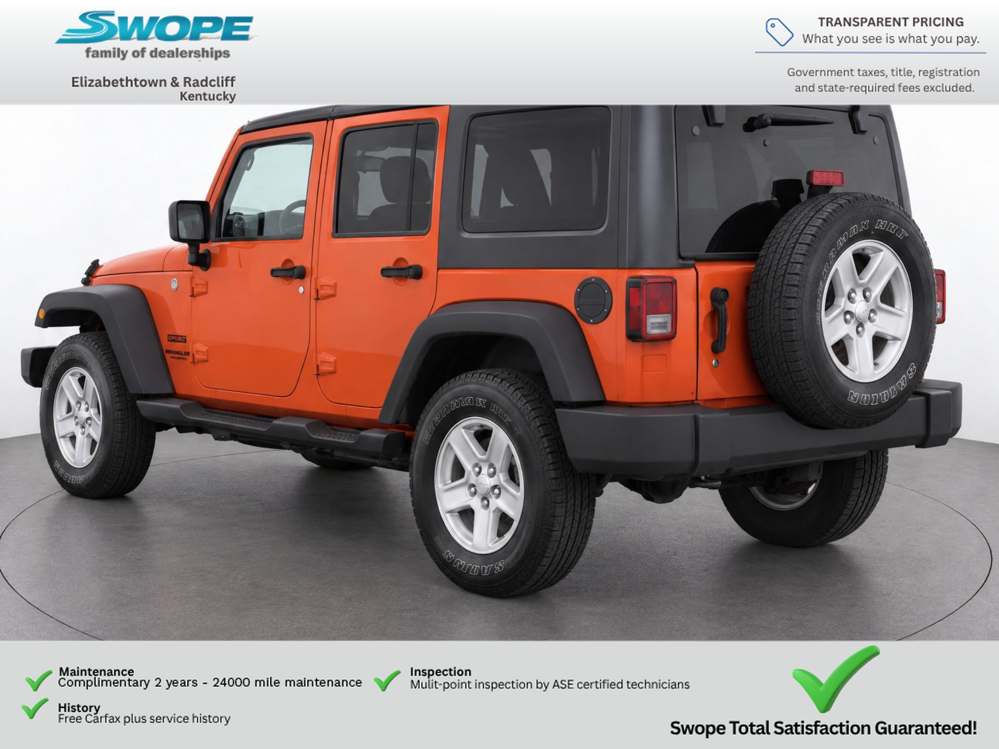Used 2015 Jeep Wrangler Unlimited Sport w/ Quick Order Package 24S AWD/4WD image 7