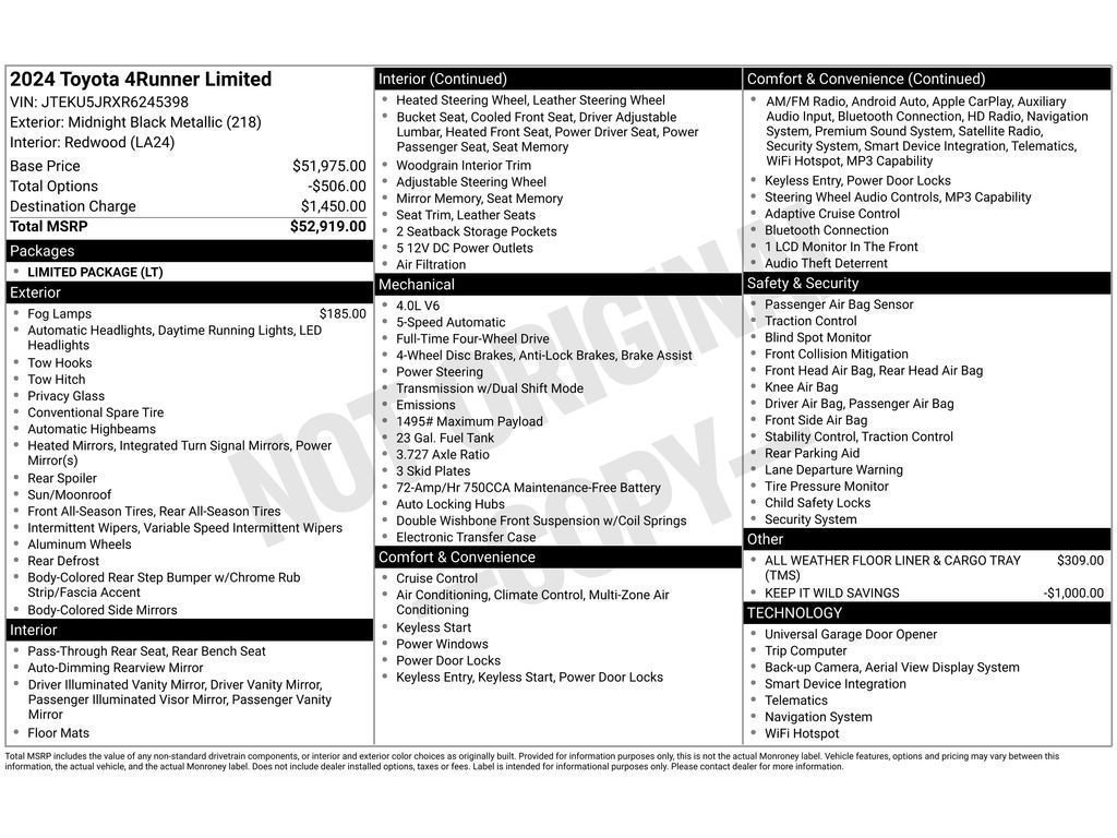 Used 2024 Toyota 4Runner Limited image 2