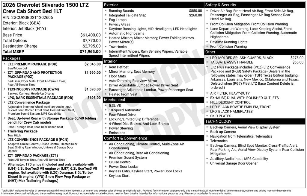 New 2026 Chevrolet Silverado 1500 LTZ w/ LTZ Premium Package AWD/4WD image 26