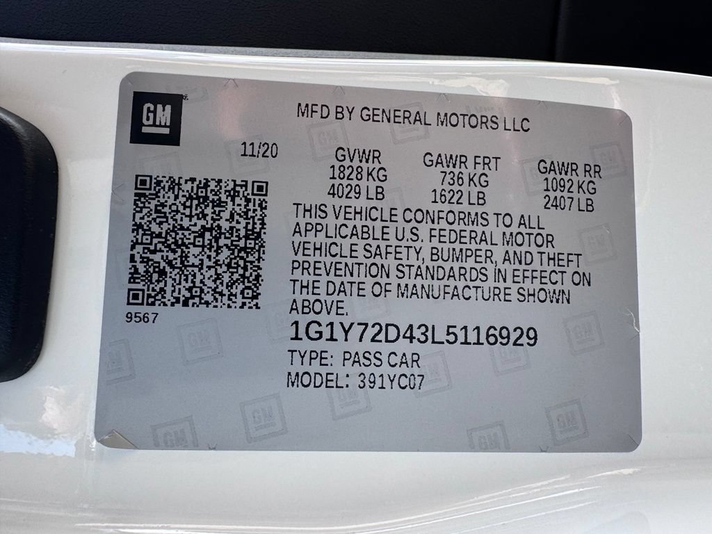 Used 2020 Chevrolet Corvette Stingray Preferred Cpe w/ 2LT Preferred Equipment Group RWD image 89