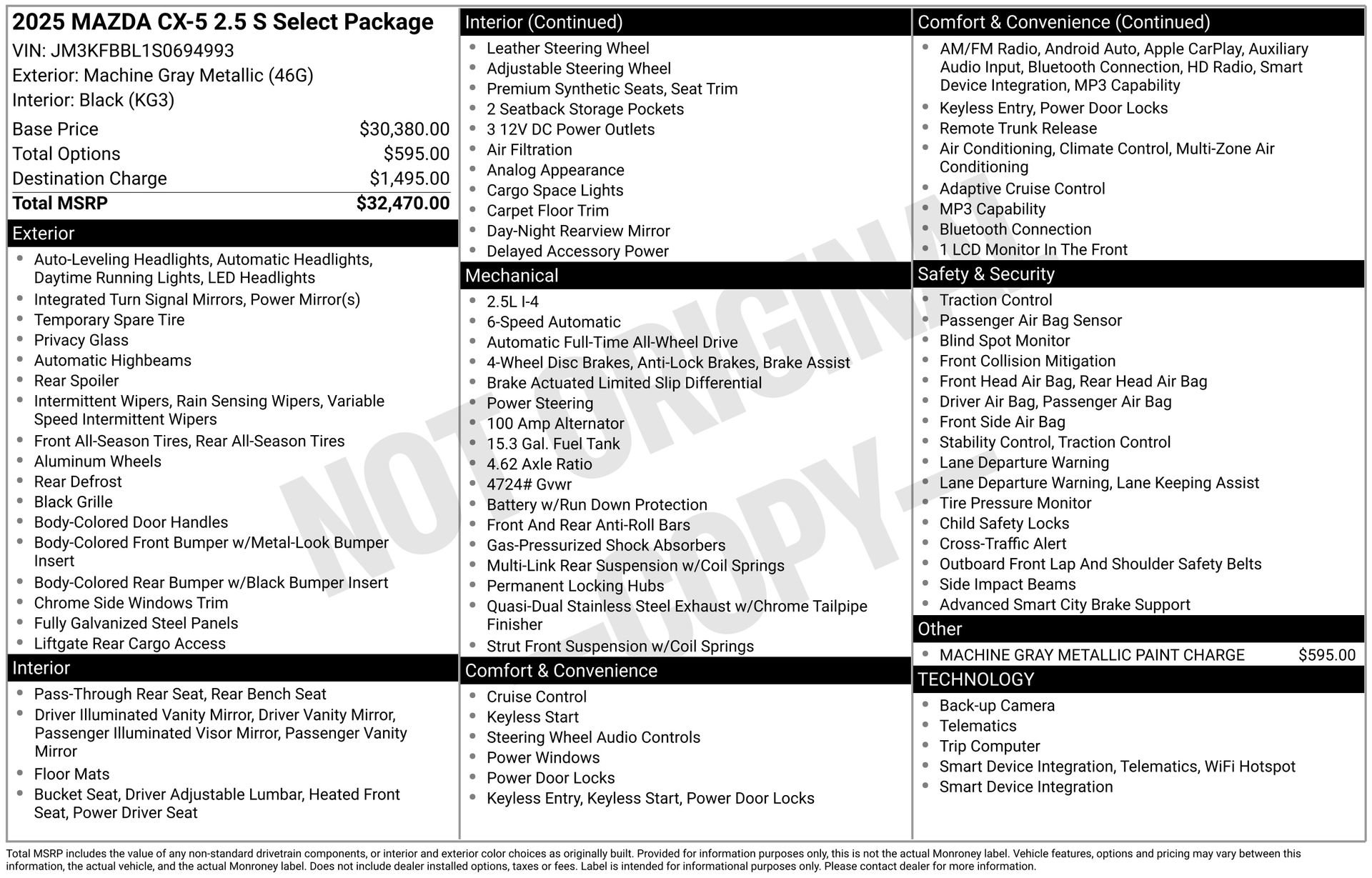 Used 2025 MAZDA CX-5 AWD 2.5 S w/ Select Package image 36