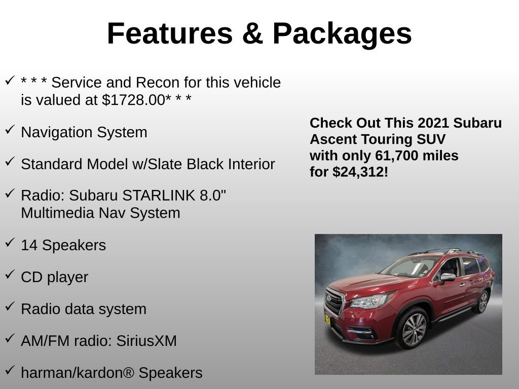 Used 2021 Subaru Ascent Touring image 8