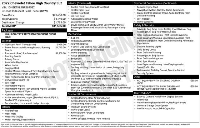 Certified 2022 Chevrolet Tahoe High Country AWD/4WD image 3