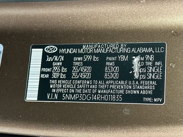 Certified 2024 Hyundai Santa Fe Limited AWD/4WD image 39