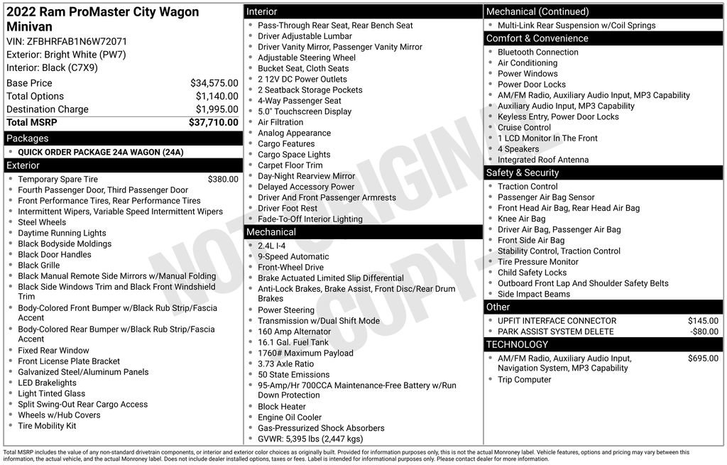 Used 2022 RAM ProMaster City Wagon FWD image 5