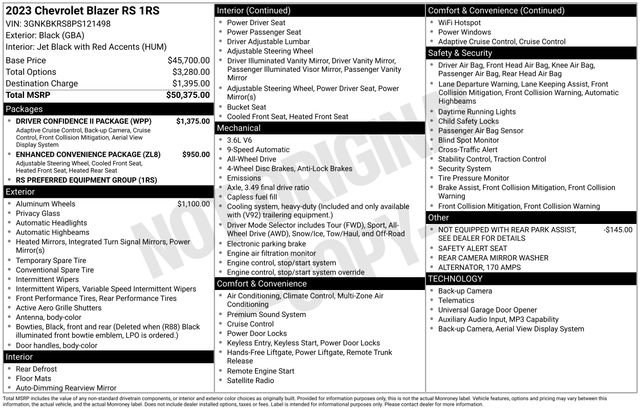 Used 2023 Chevrolet Blazer RS w/ Driver Confidence II Package image 43