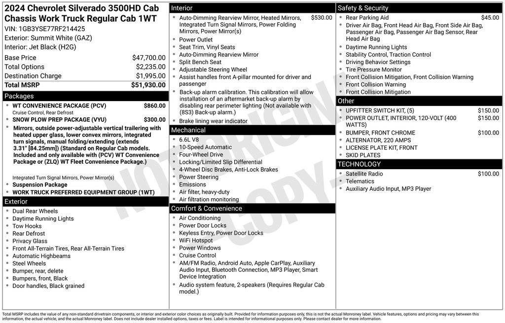 New 2024 Chevrolet Silverado 3500 W/T w/ WT Convenience Package image 4