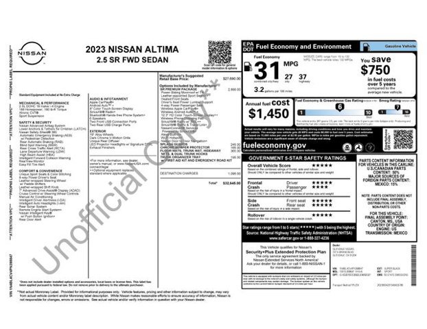 Used 2023 Nissan Altima 2.5 SR w/ SR Premium Package FWD image 2
