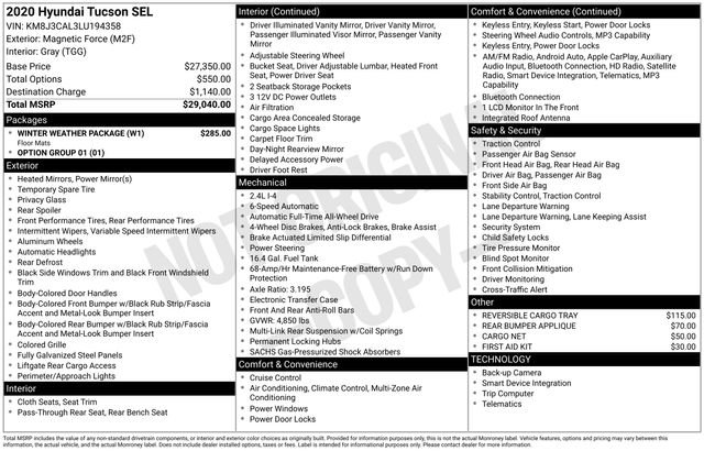 Used 2020 Hyundai Tucson SEL w/ Winter Weather Package AWD/4WD image 27